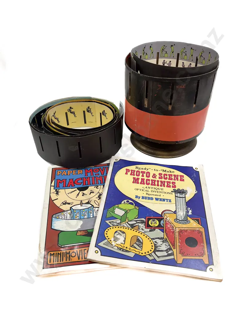 Vintage Zoetrope with Nine Slides and Two Photo Machine Books Image 1++