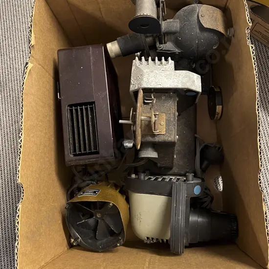 Two Vintage Projectors and Two Modern Slide Viewers