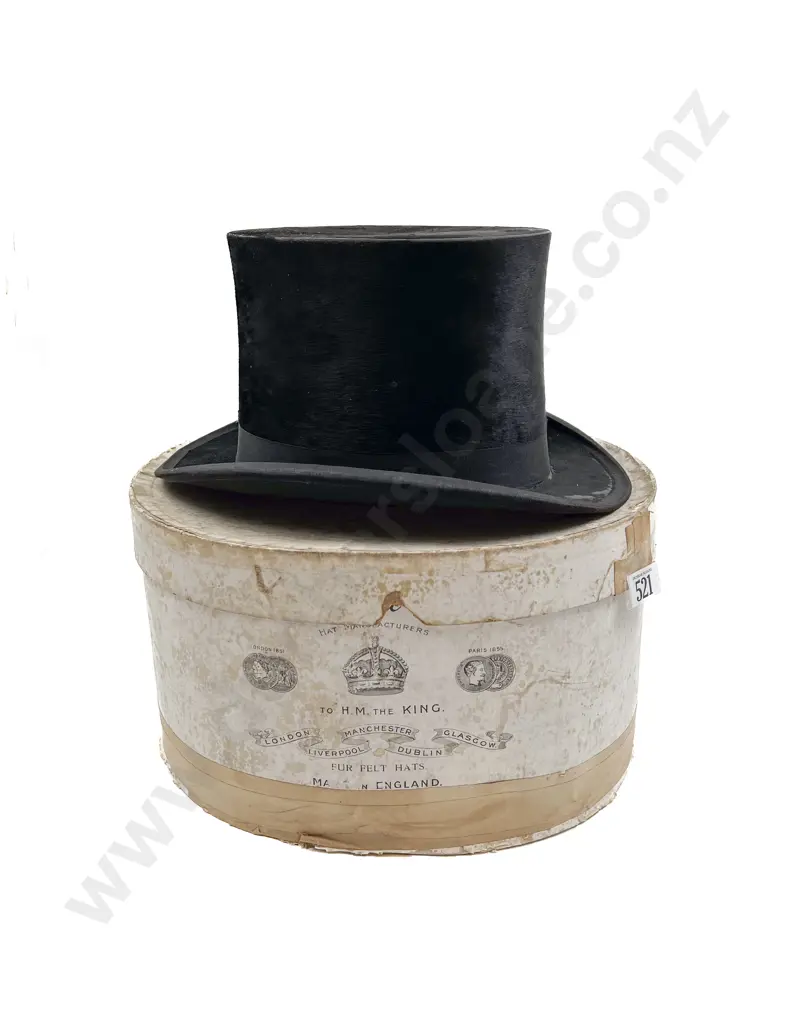Edwardian Top Hat with Card Box and Silk Scarf Image 1++