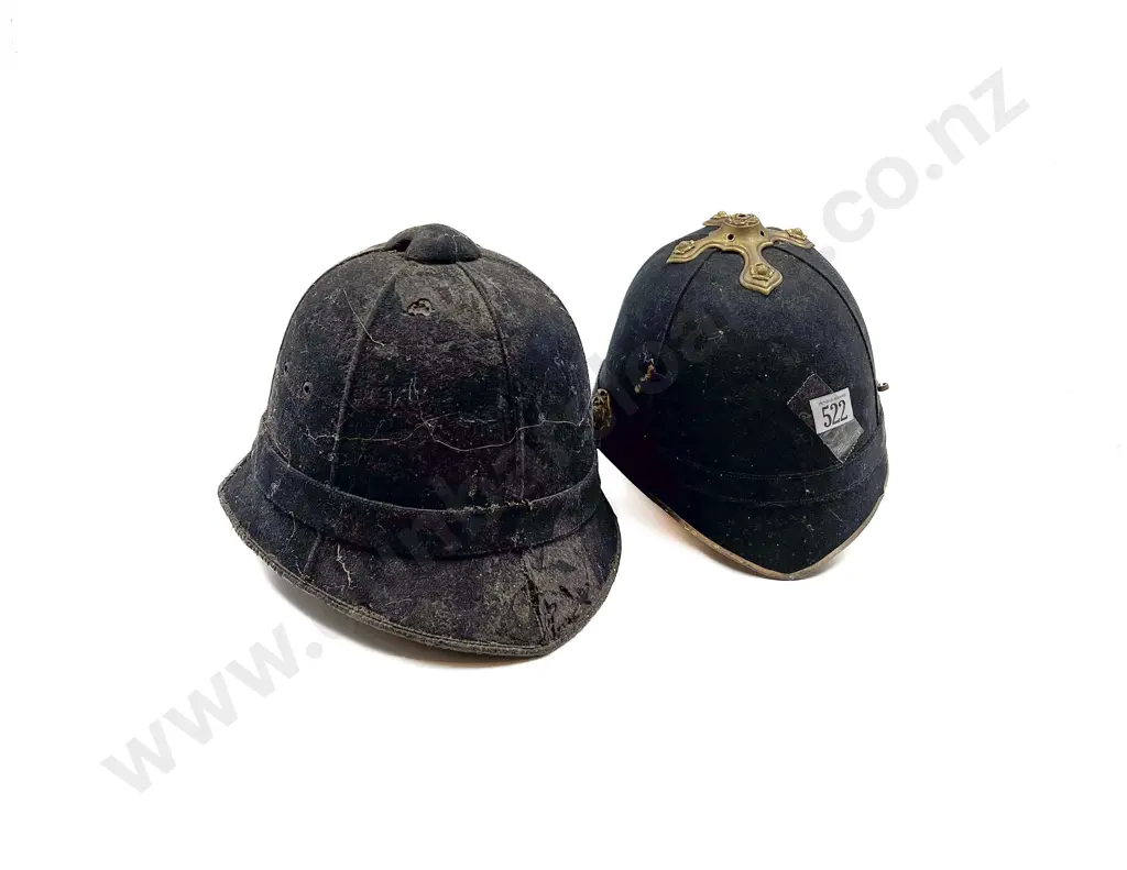 Two Vintage Police Helmets Image 1++