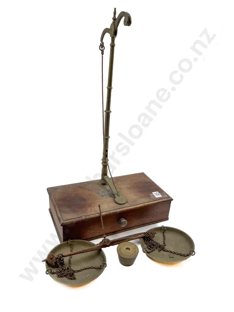 Victorian Beam Balanced Scales Together with Bucket Weights Image 1++