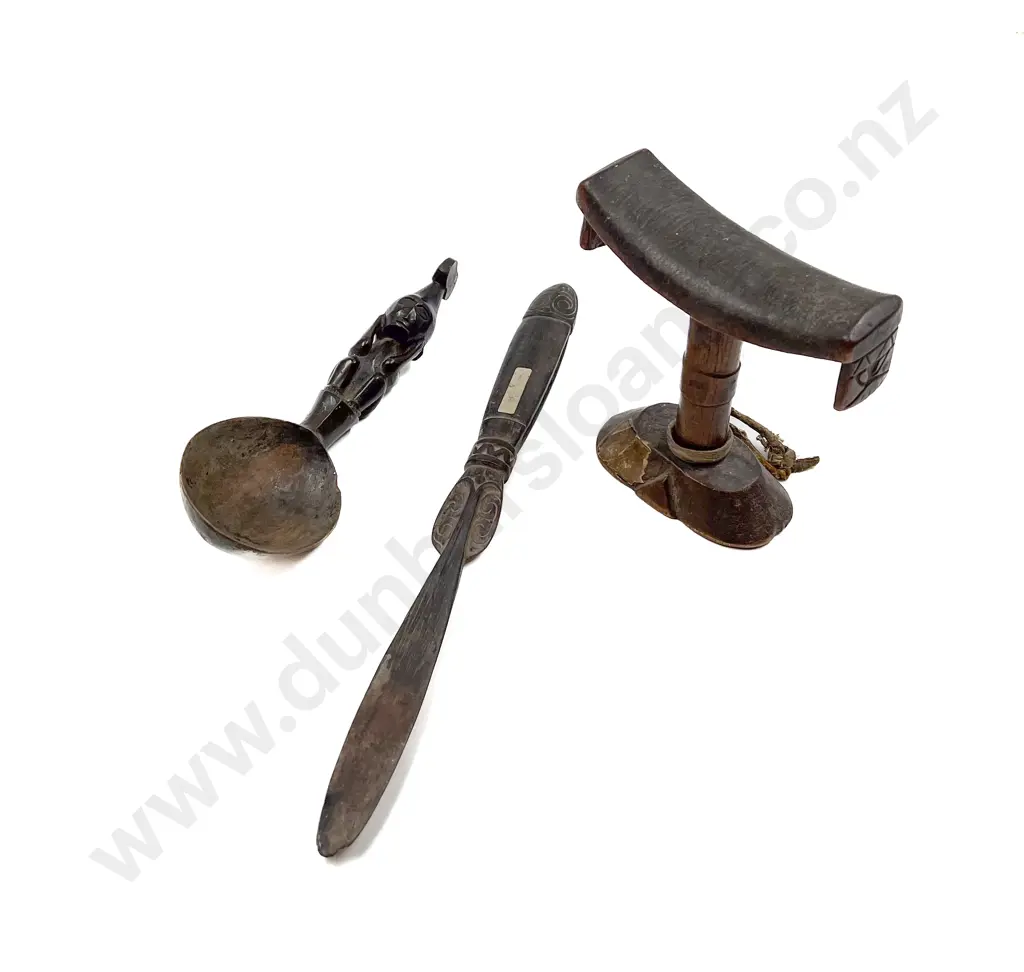 Pacific Island Headrest with Lime Spatula and Figured Spoon Image 1++