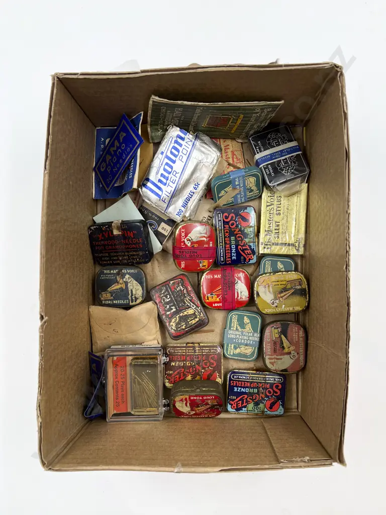 Collection of Gramophone Needles in Tins Image 1++