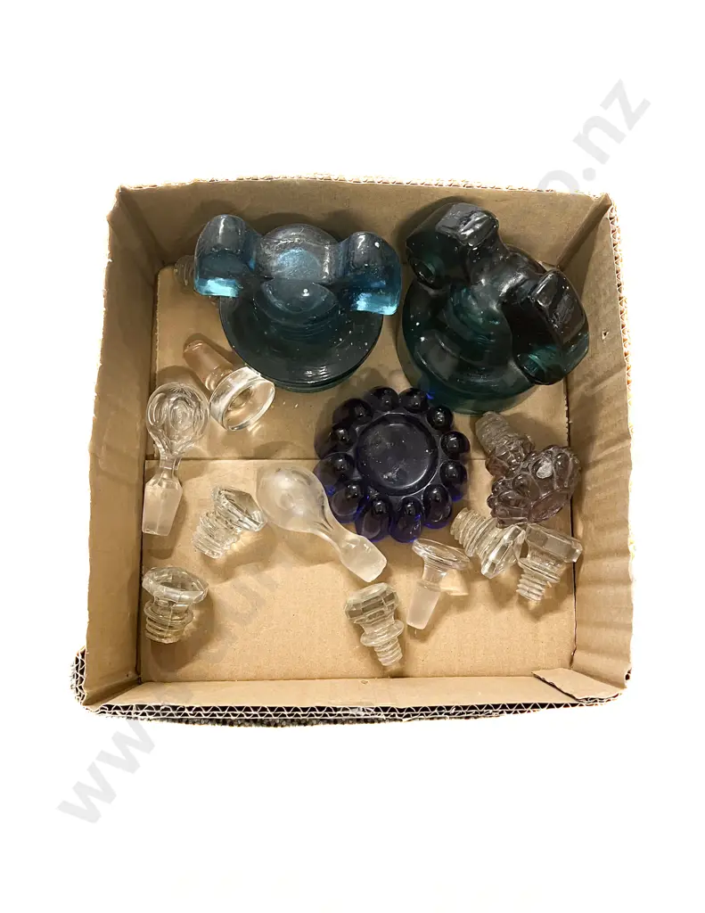 Hemingray Glass Insulator with Other and Glass Carpet Protector Image 1++