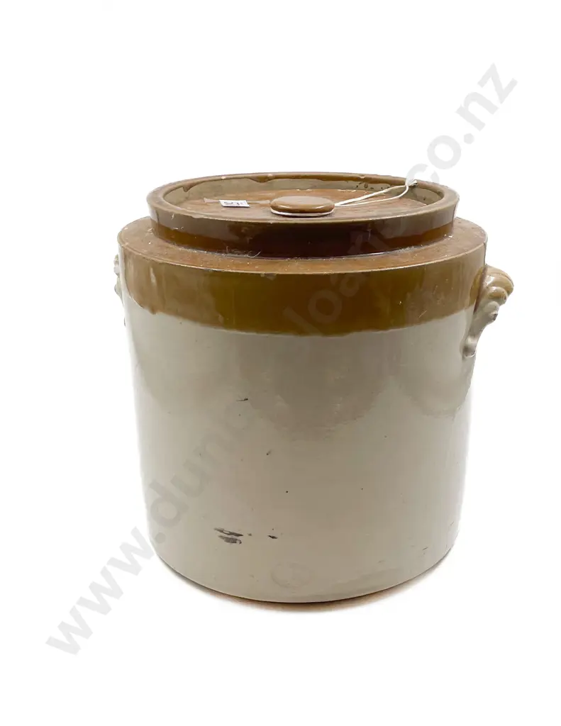 Large Stoneware Crock with Cover Image 1++