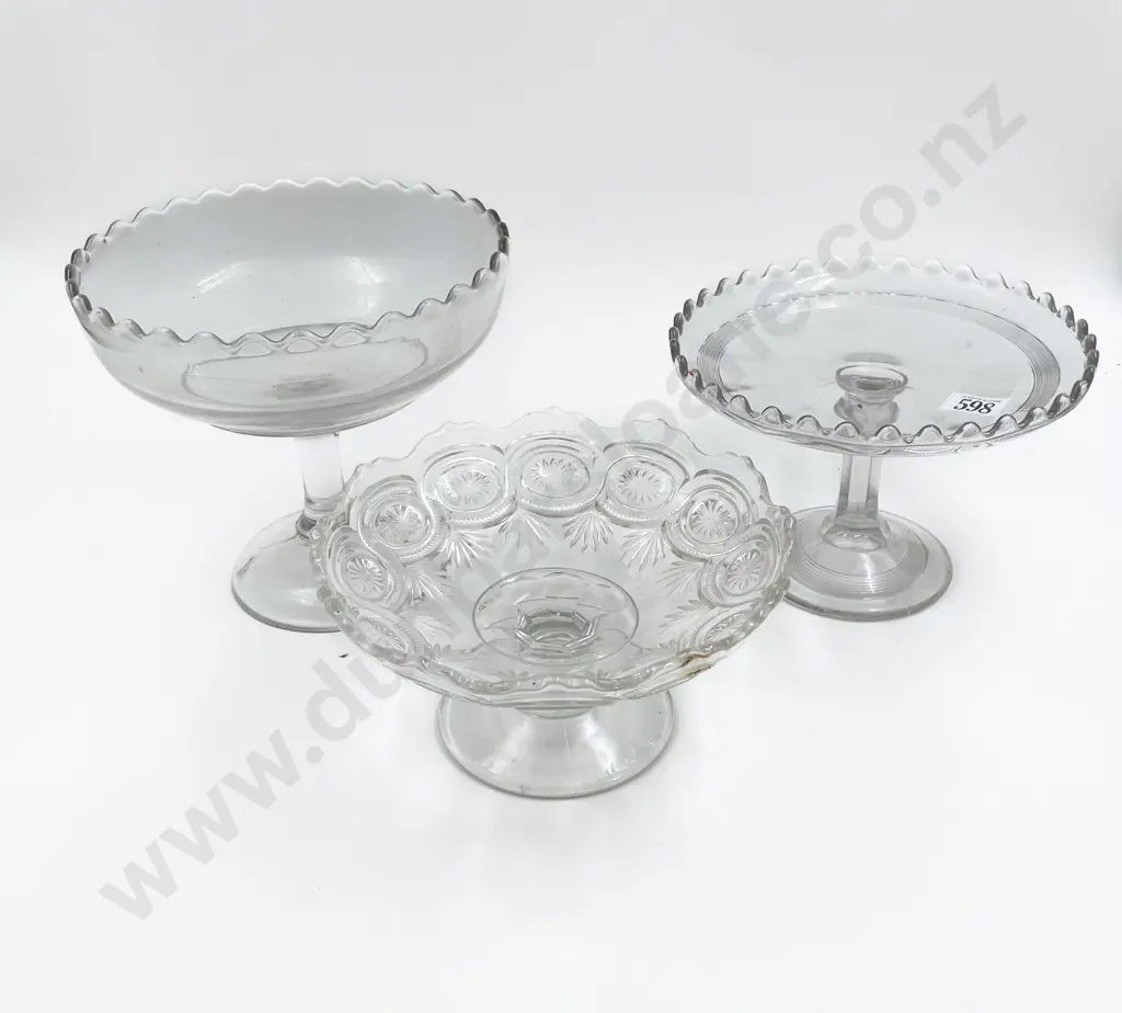Three Victorian Pressed Glass Comports Image 1++