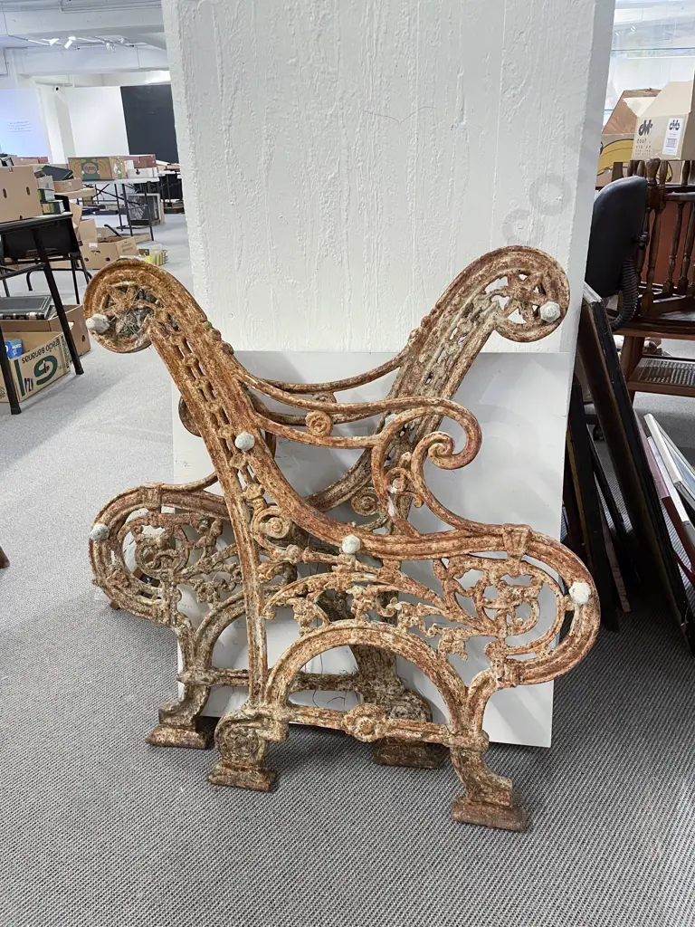 Pair of Victorian Cast Iron Garden Bench Ends Image 1++