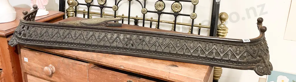 Victorian Cast Iron Fire Surround and Bellows Image 1++
