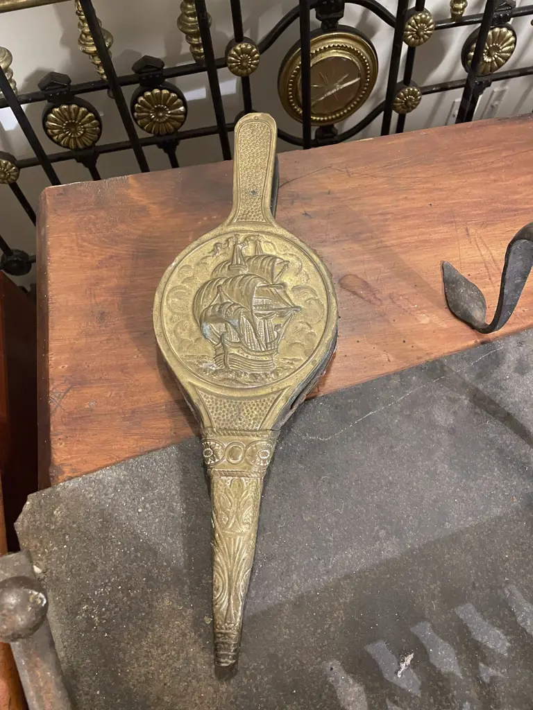 Victorian Cast Iron Fire Surround and Bellows Image 1++