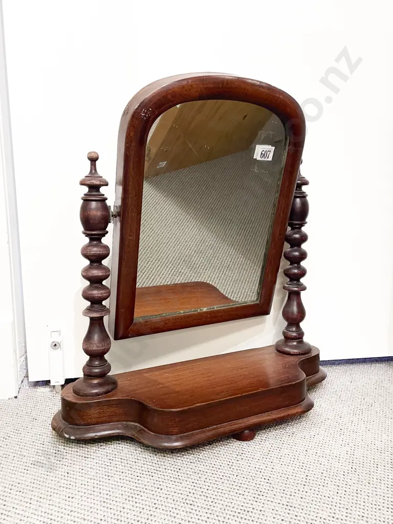 Small Proportion Victorian Mahogany Toilet Swing Mirror Image 1++