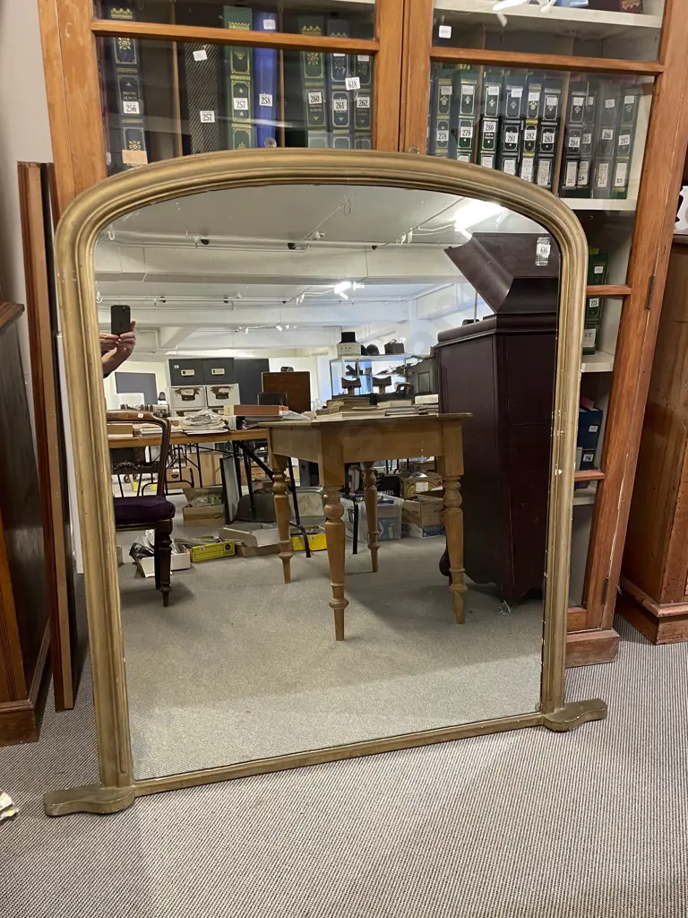 Victorian Gilt Over Mantel Mirror Image 1++