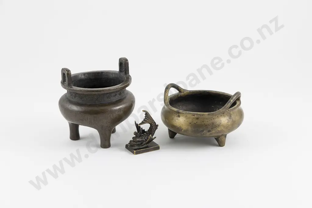 Two Chinese Bronze Censors Image 1++