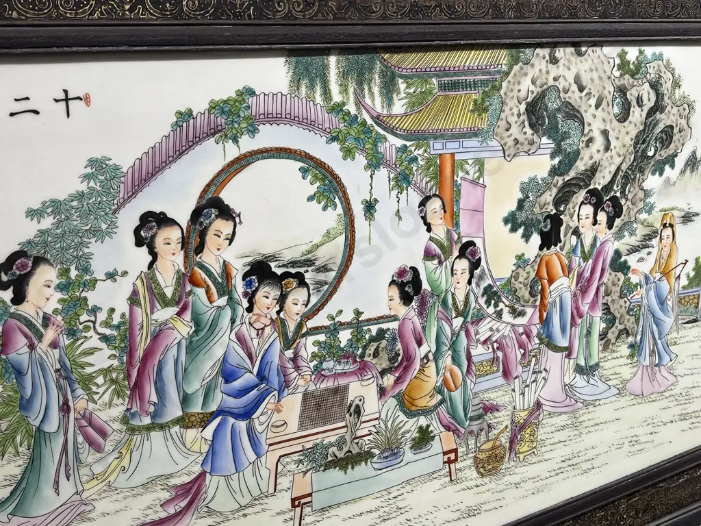 A Large Decorative Chinese Porcelain Panel Image 1++