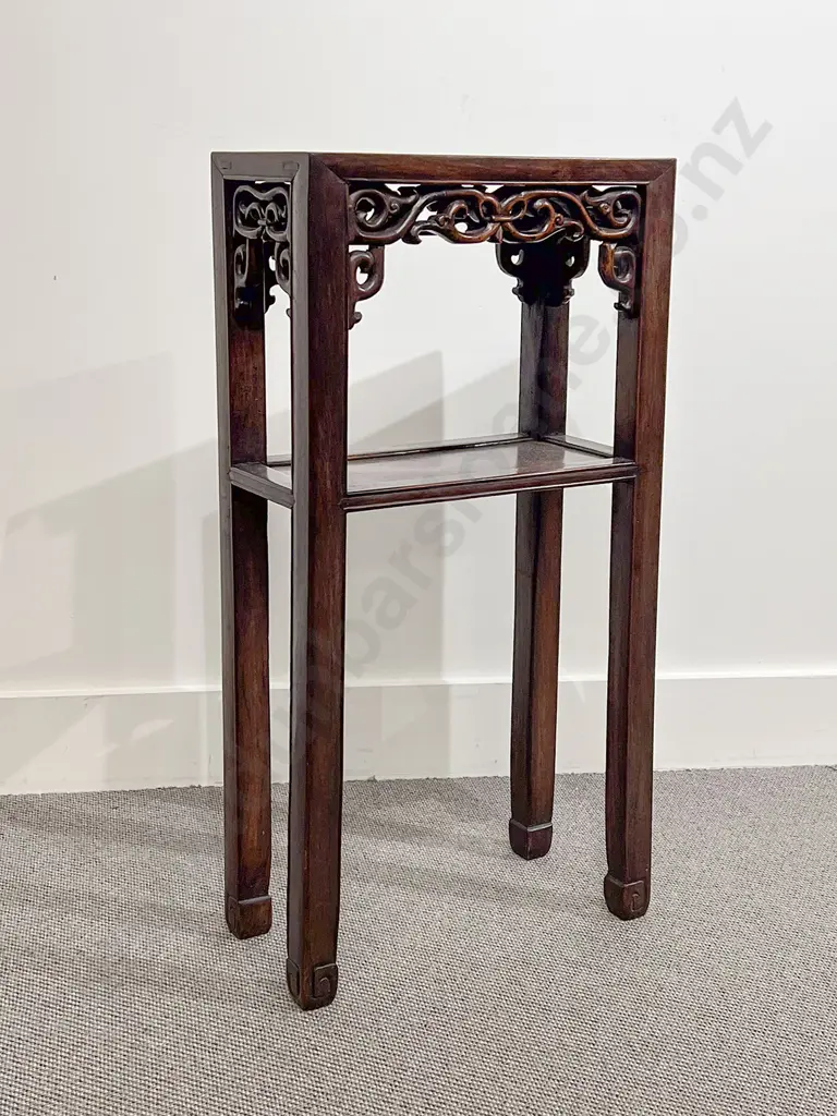 Chinese Vase Stand with Inset Porphyry Marble Top Image 1++