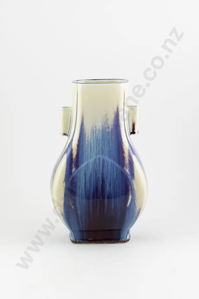 Chinese Late Qing Flambe Glazed Fanghu (Arrow Vase) Vase Image 1++