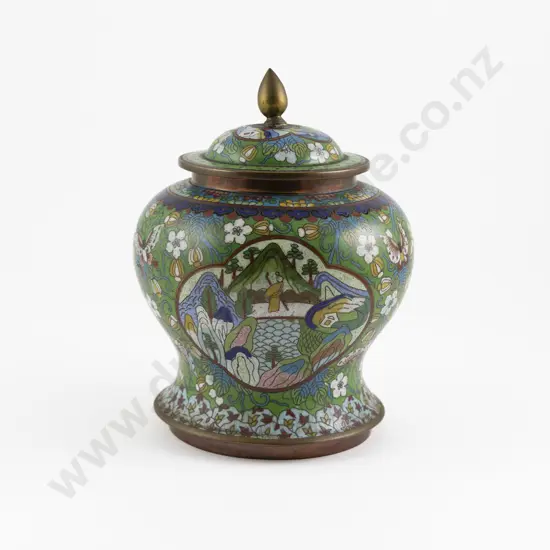 Chinese Cloisonne Lidded Jar