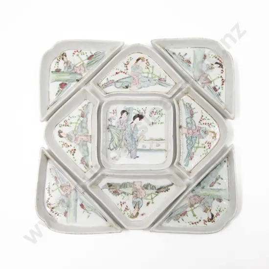 A Late Chinese 19th Century Porcelain Appetizer dish set
