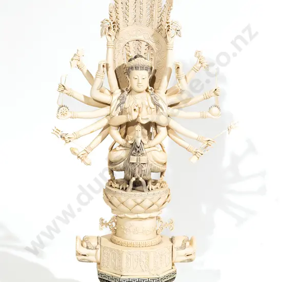 A Large And Impressive Ivory Avalokiteshvara  Figure