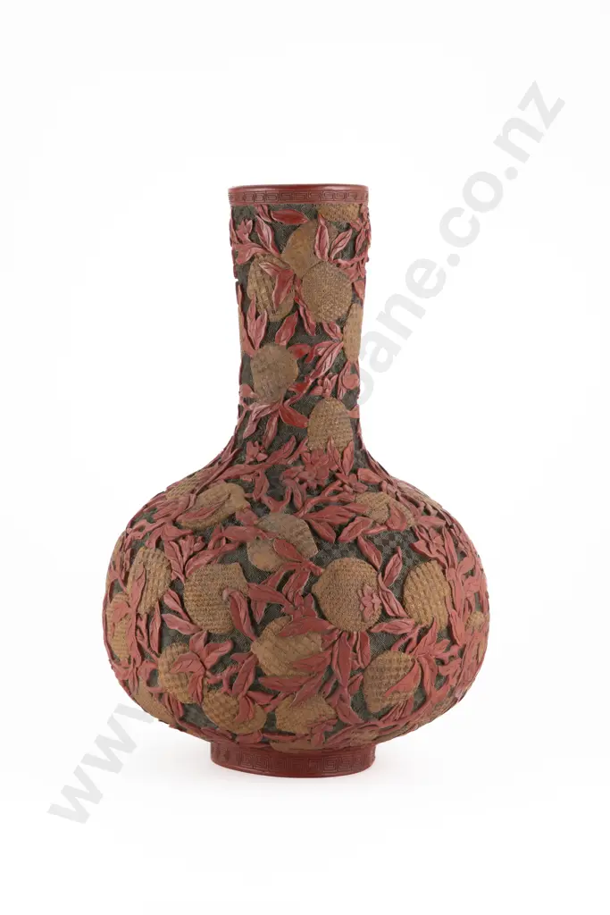A Large and Impressive Chinese Multicolored  Lacquer Vase Image 1++
