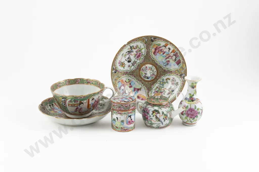 Assorted Canton Famille Rose Items Image 1++
