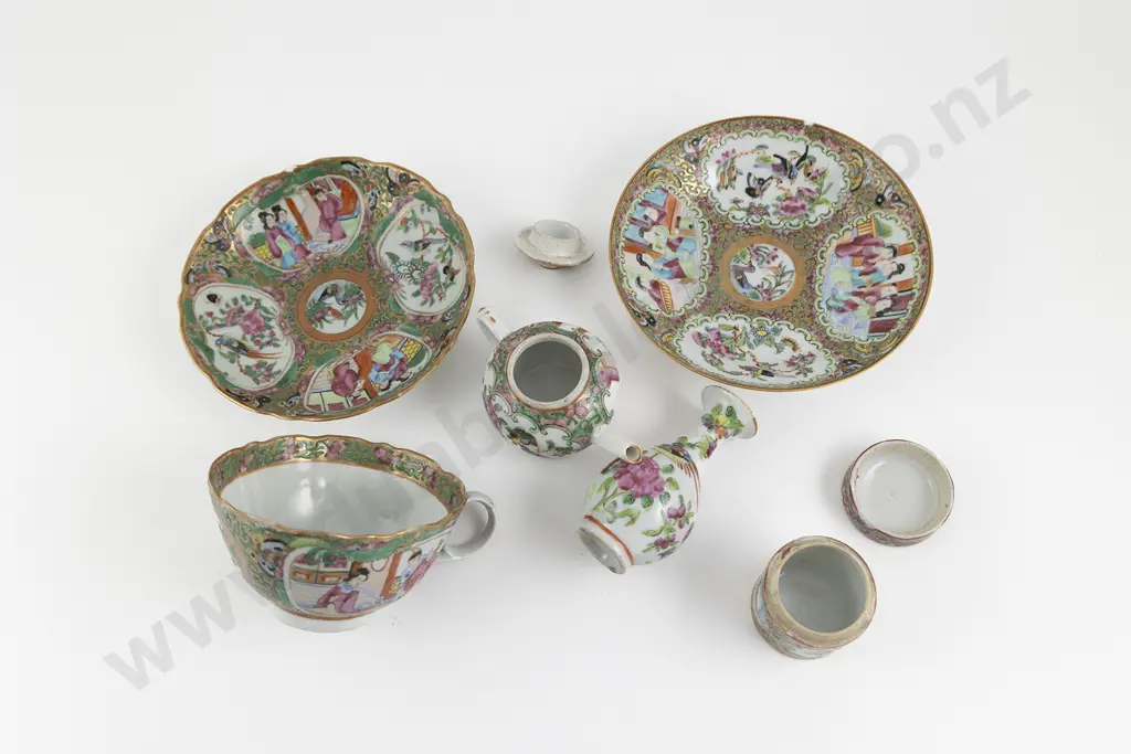 Assorted Canton Famille Rose Items Image 1++