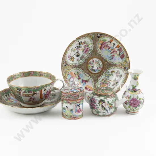 Assorted Canton Famille Rose Items