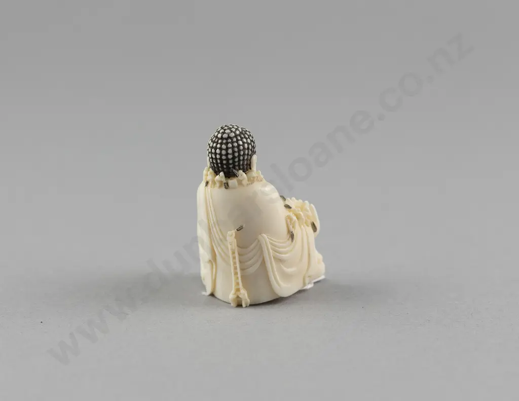 Signed Ivory Netsuke of a Buddha Image 1++