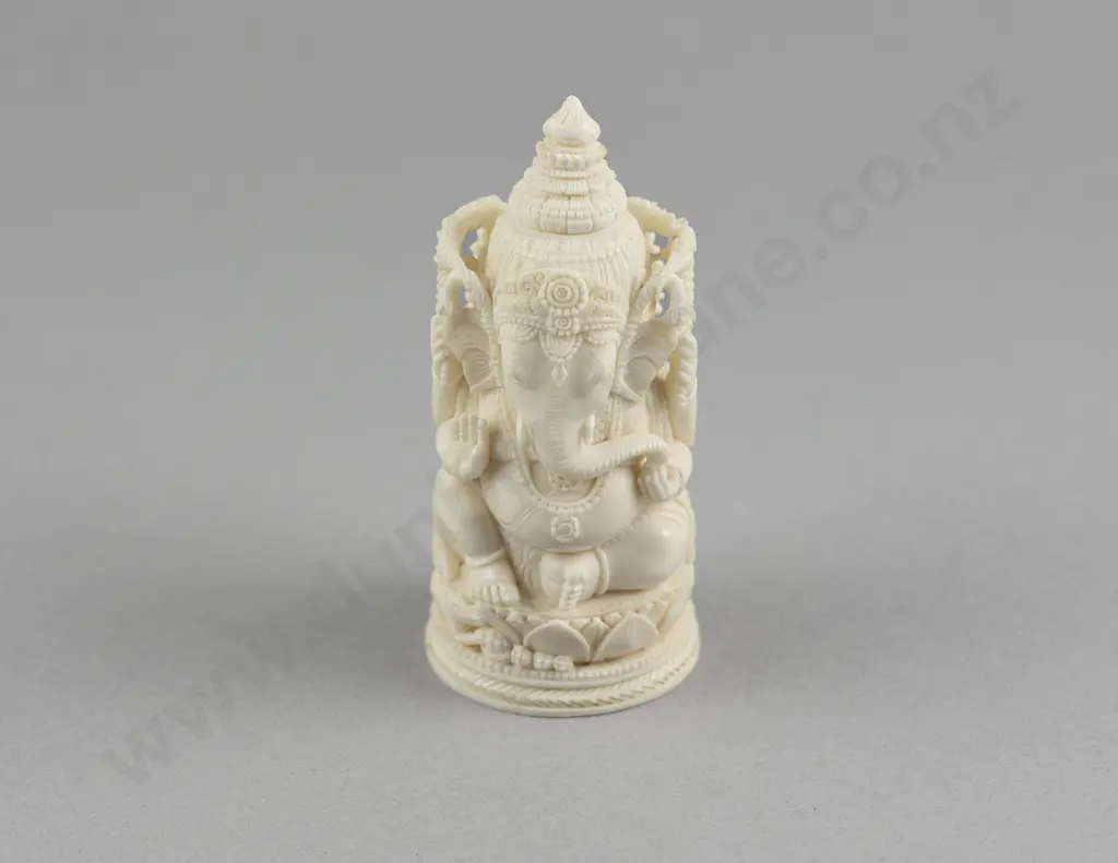 Indian Carved Ivory Figure of the Hindu God Ganesha Image 1++