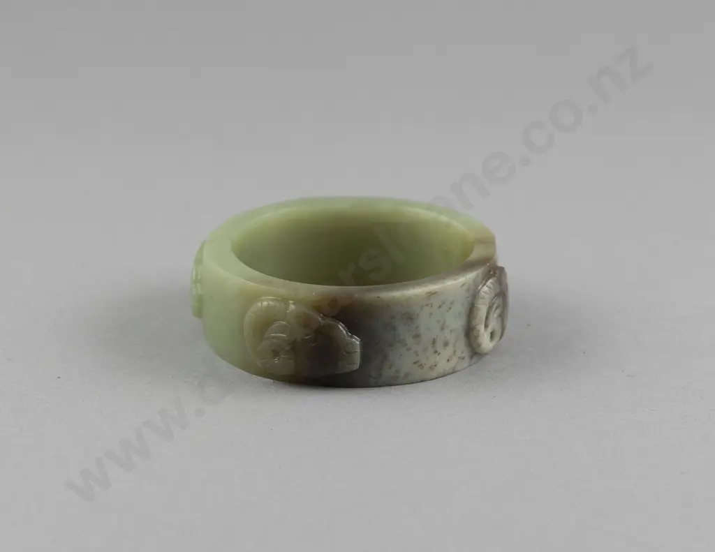 Chinese Mutton Fat Jade Archaic Style Bangle Image 1++