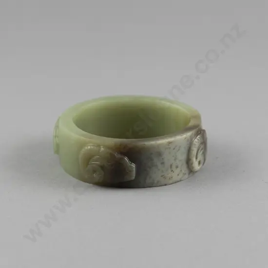 Chinese Mutton Fat Jade Archaic Style Bangle