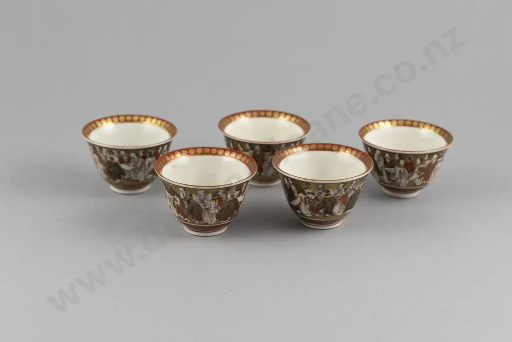 Five Japanese Meiji period (1868 – 1912) Arita Sake Cups Image 1++