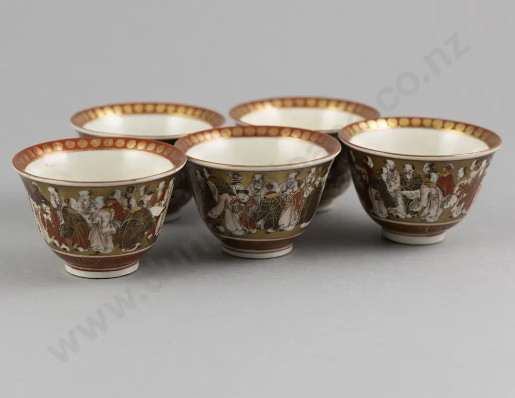 Five Japanese Meiji period (1868 – 1912) Arita Sake Cups Image 1++