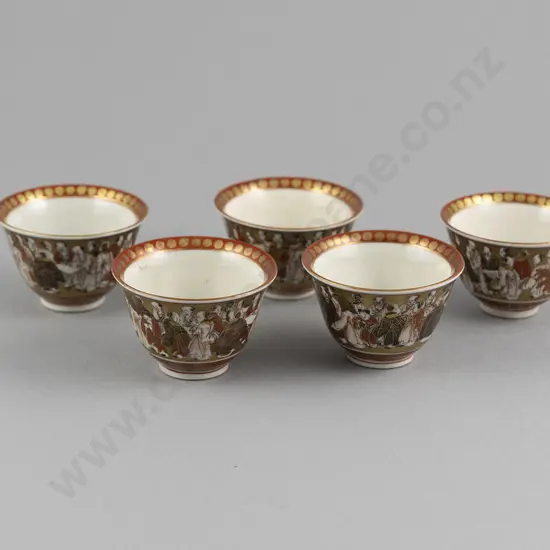 Five Japanese Meiji period (1868 – 1912) Arita Sake Cups