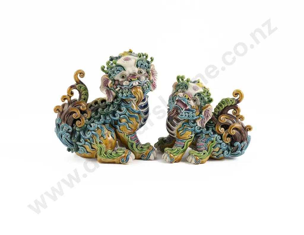 Two Decorative Buddhist Lion Dogs Image 1++