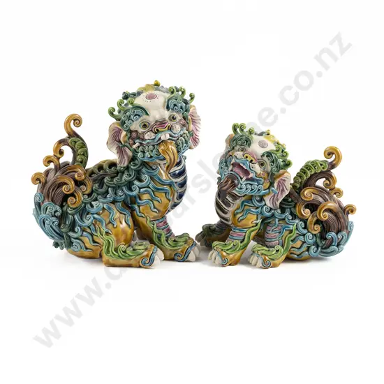 Two Decorative Buddhist Lion Dogs