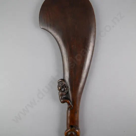 A Good Early 19th Century Wahaika (Carved Wood Hand Club)