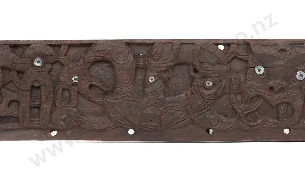 An Early 19th Century Waka Taua Rauawa (Gunwale) Image 1++