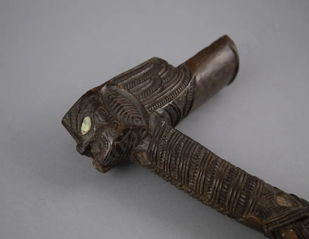 A Late 19th Century Toki Poutangata (Ceremonial Adze Handle) Image 1++