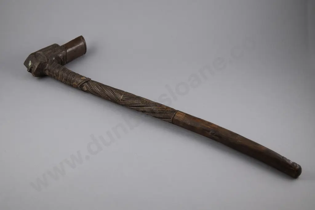 A Late 19th Century Toki Poutangata (Ceremonial Adze Handle) Image 1++