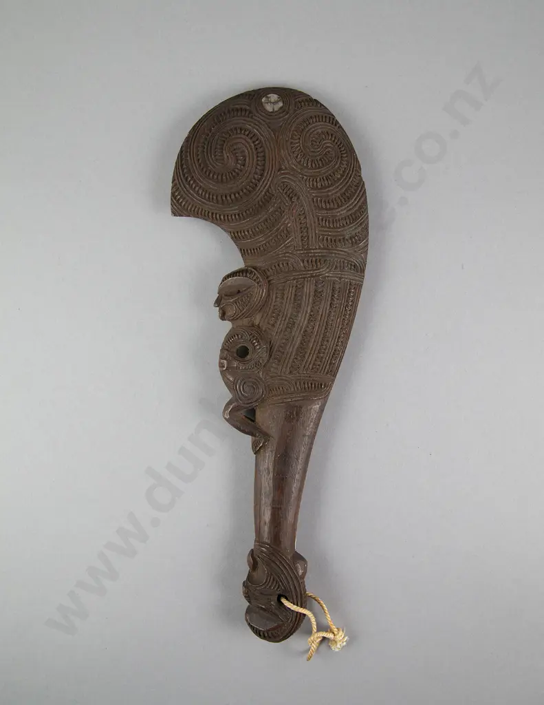 A Late 19th Century Wahaika (Carved Wood Hand Club) Image 1++