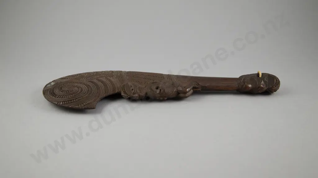 A Late 19th Century Wahaika (Carved Wood Hand Club) Image 1++