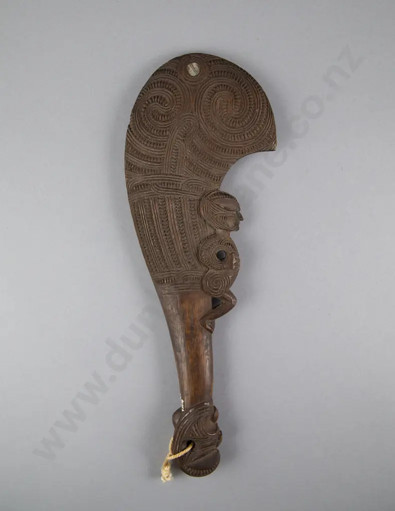 A Late 19th Century Wahaika (Carved Wood Hand Club) Image 1++
