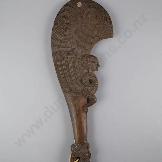 A Late 19th Century Wahaika (Carved Wood Hand Club)