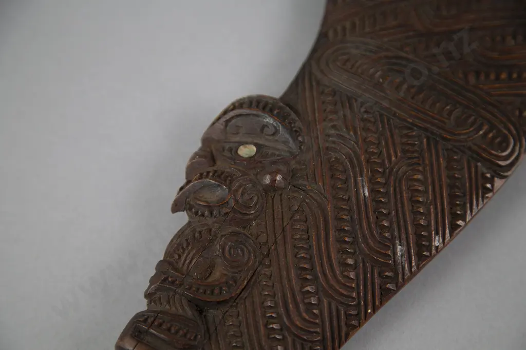 A Late 19th Century Wahaika (Carved Wood Hand Club) Image 1++