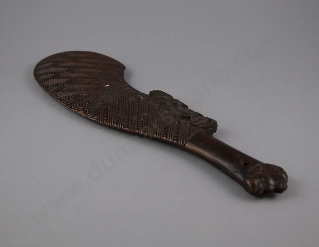 A Late 19th Century Wahaika (Carved Wood Hand Club) Image 1++