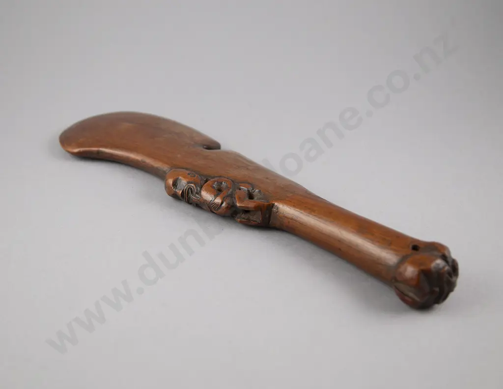 A Late 19th Century Wahaika (Carved Wood Hand Club) Image 1++