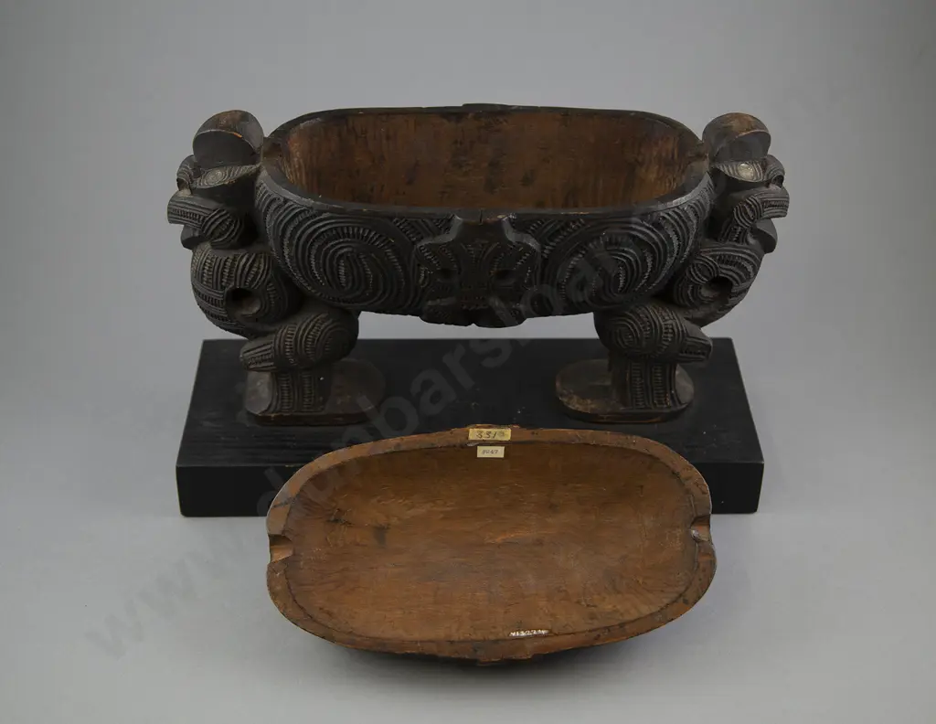 A Good Late 19th Century Figure Supported Kumete (Ngati Tarawhai) Image 1++