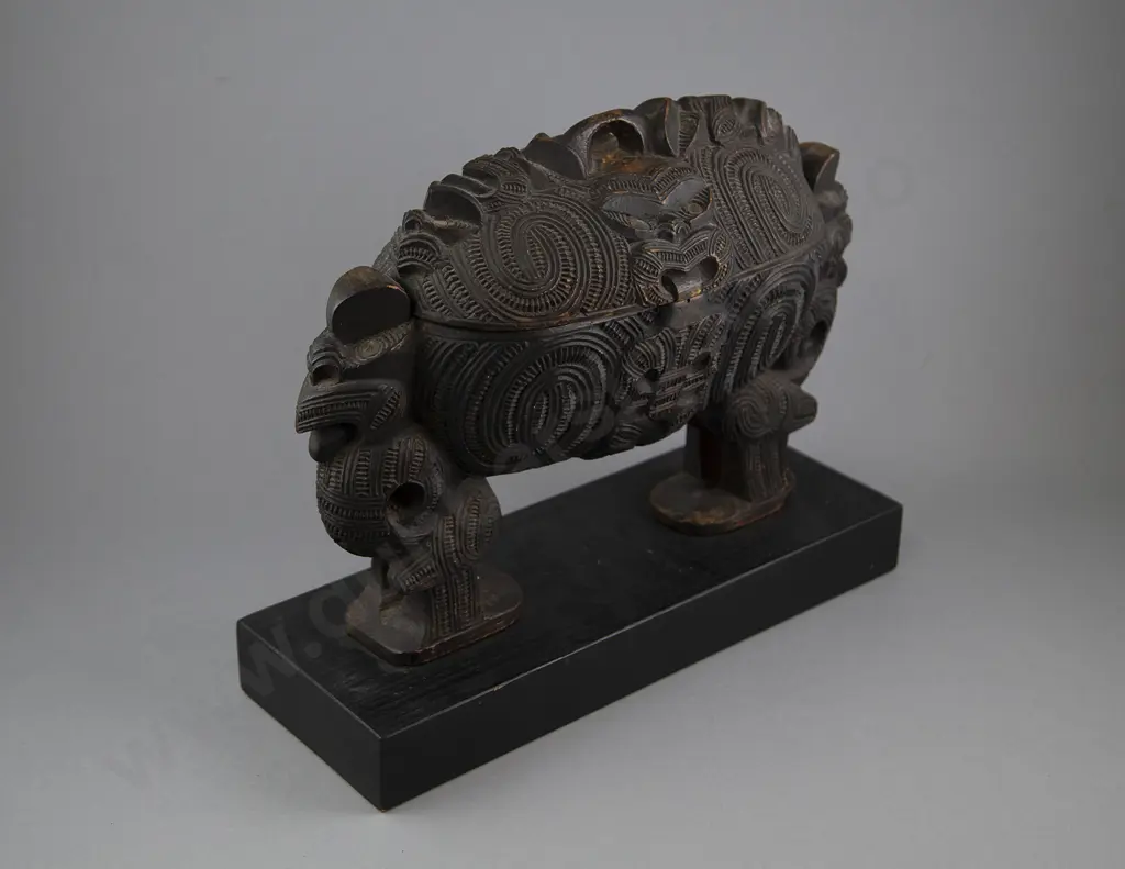 A Good Late 19th Century Figure Supported Kumete (Ngati Tarawhai) Image 1++