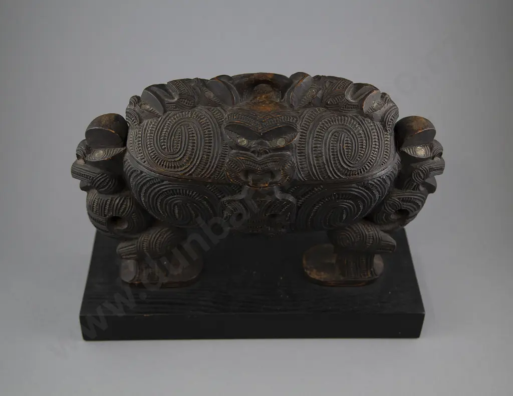 A Good Late 19th Century Figure Supported Kumete (Ngati Tarawhai) Image 1++