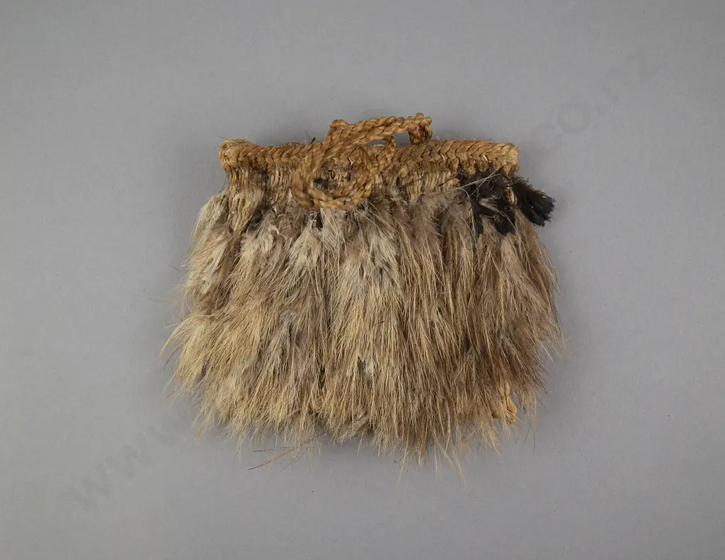 A 19th Century Kiwi Feather Kete Image 1++